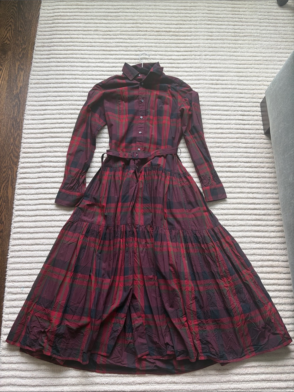 Ralph Lauren Plaid Long-Sleeve Shirt Dress with belt size 2. - Picture 2 of 5